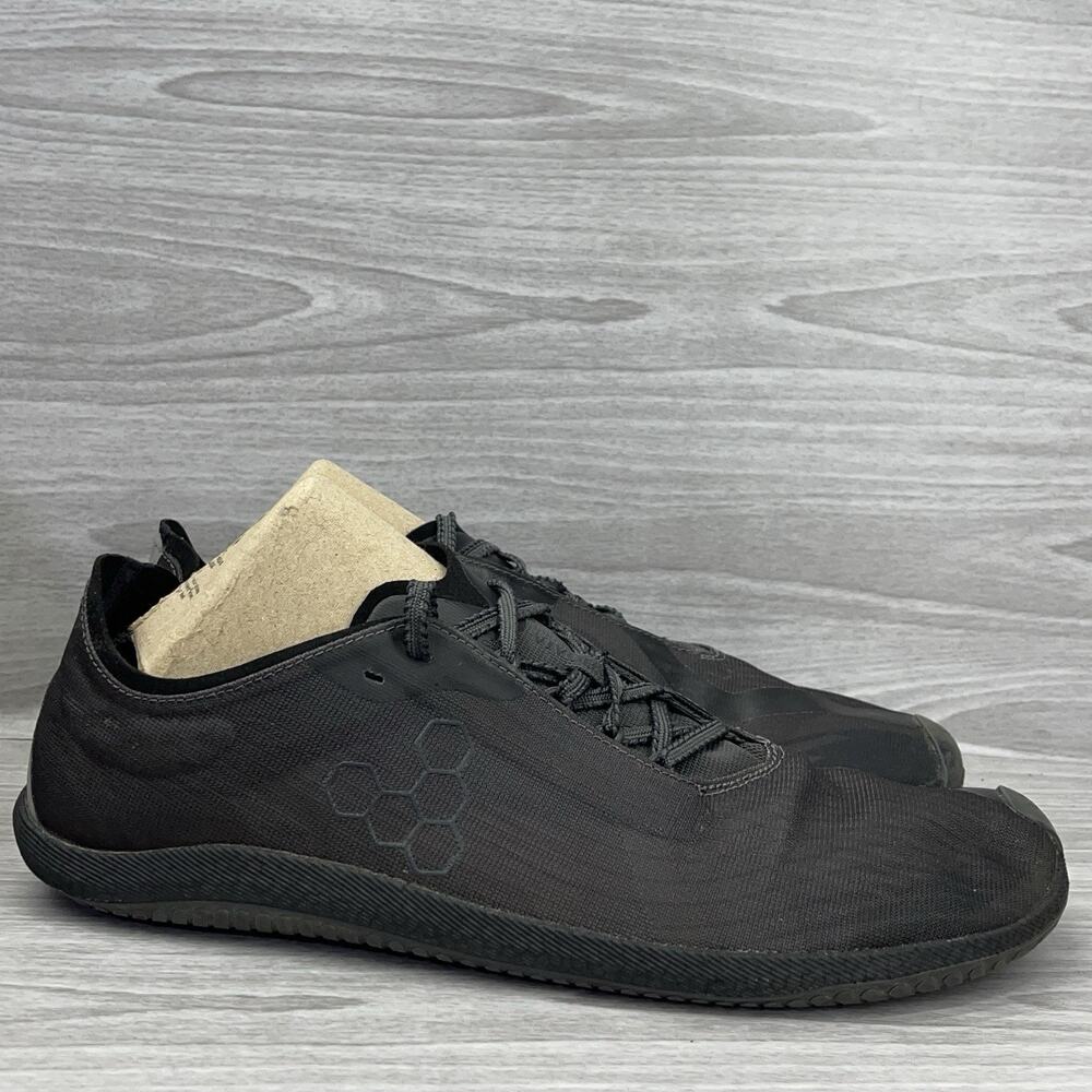 Vivobarefoot Primus Flow Mens 11 Black Dark Shadow Minimal Running Shoes 309578
